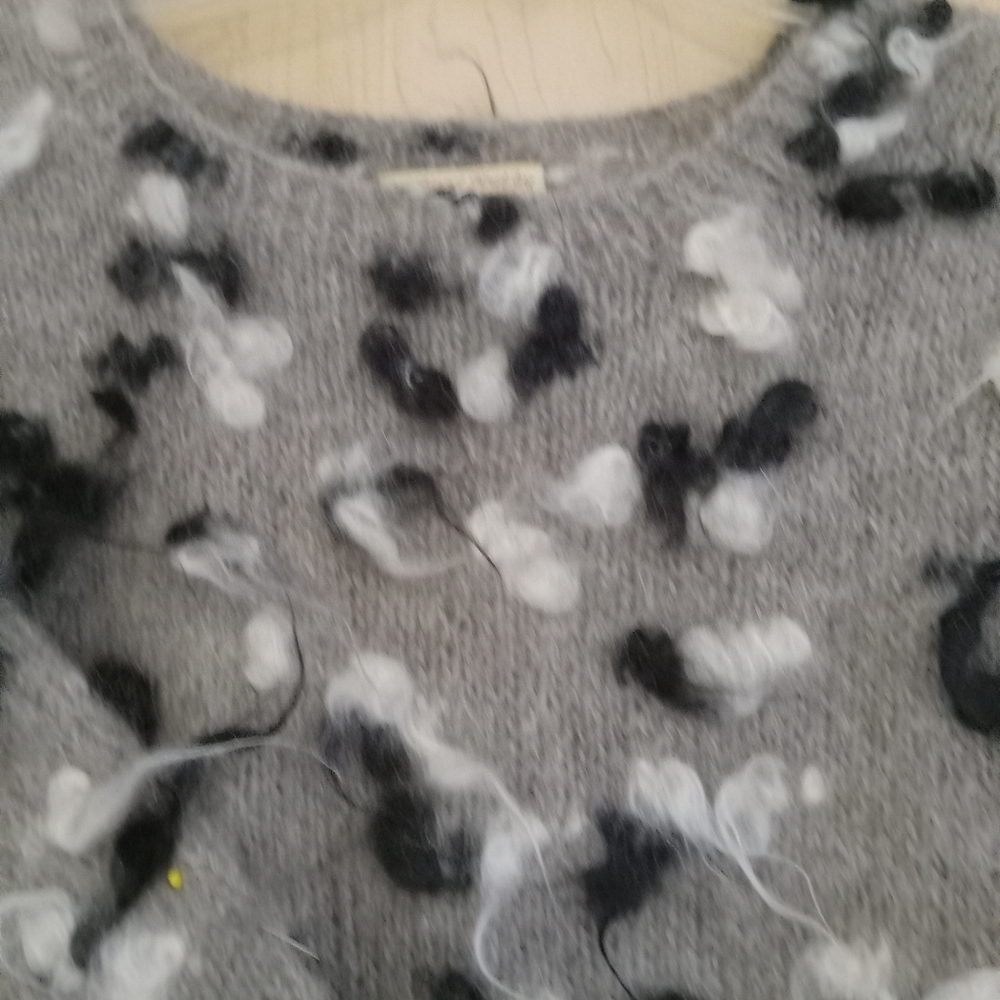 Gray and Black Patterned Sweater